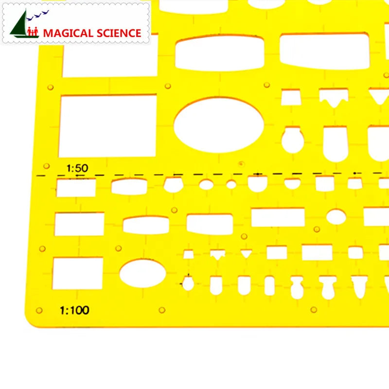 20cm plastic Sanitary ware drawing template Interior design Superior building ruler for students Designers KJ007
