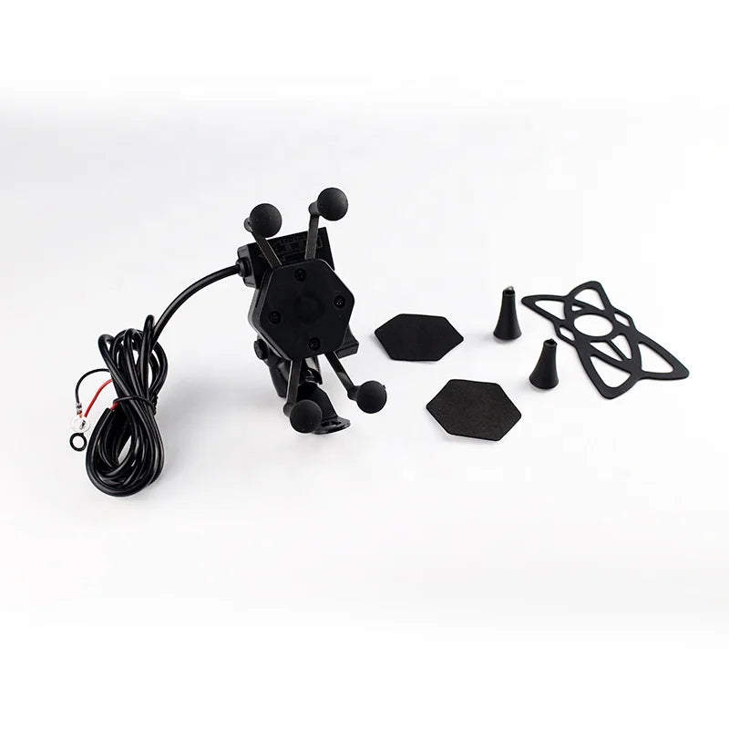 Adjustable Motorcycle Phone Charging Holder Mobile Phone Holder With USB Charger