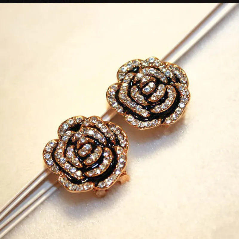 Famous Luxury Brand Designers Jewelry Camellia Flower Earring Fashion Stud Earring For Women