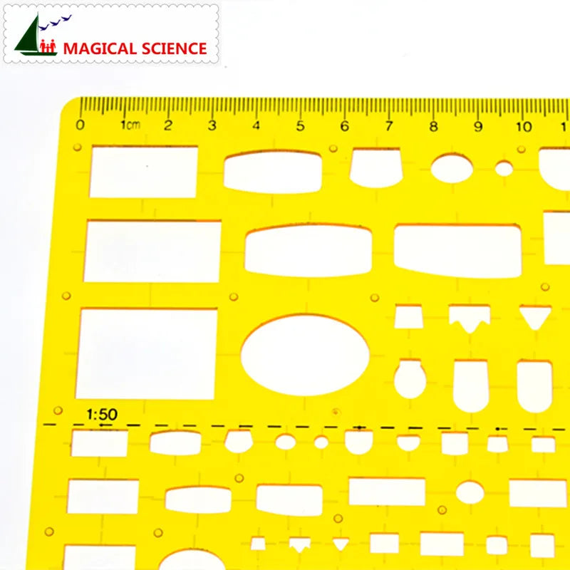 20cm plastic Sanitary ware drawing template Interior design Superior building ruler for students Designers KJ007