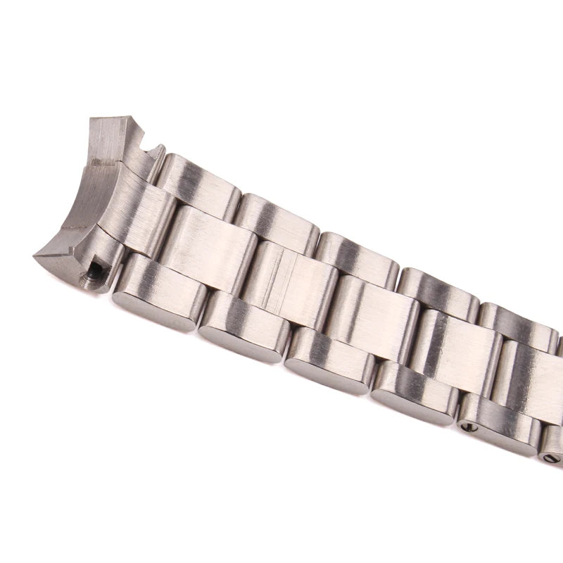 20mm Stainless Steel Watchband Bracelet For Rolex Watch Band Silver Brushed Curved End Replacement Strap