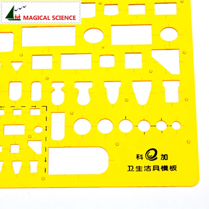 20cm plastic Sanitary ware drawing template Interior design Superior building ruler for students Designers KJ007