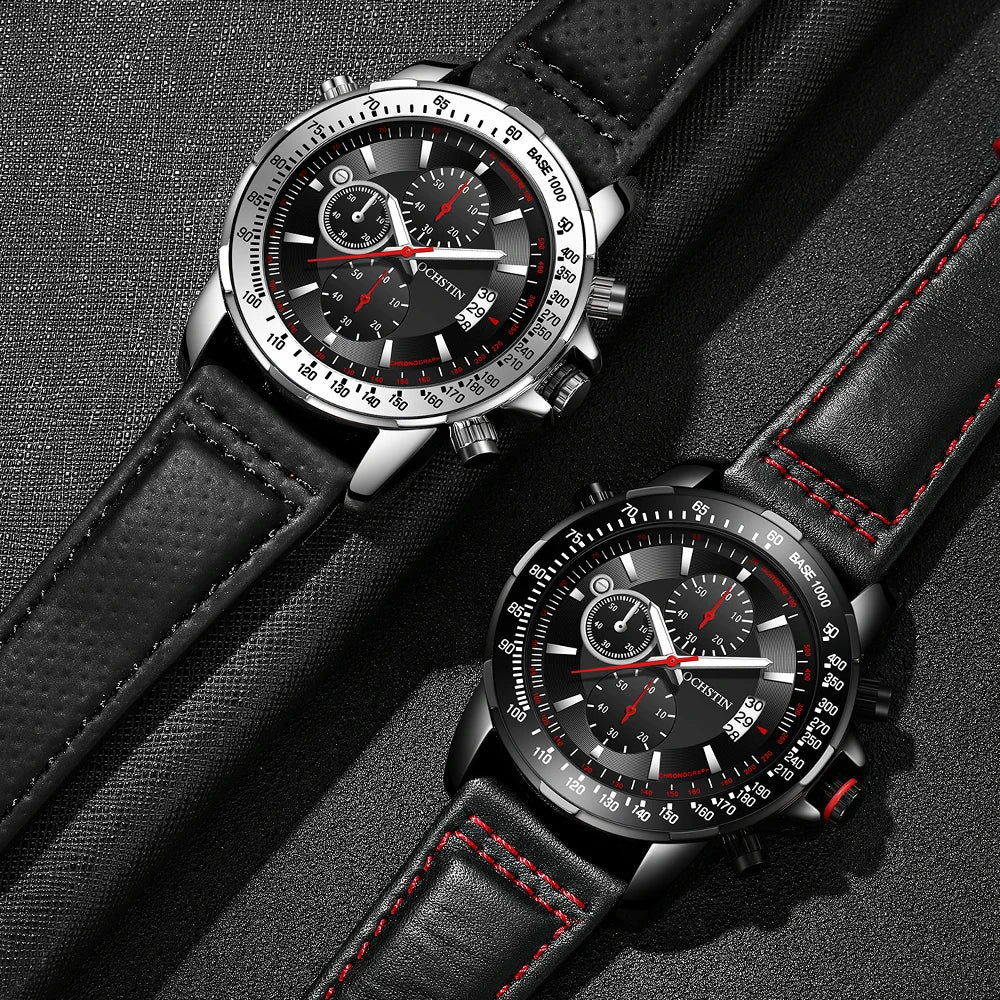 2025 New OCHSTIN Mens Pilot Watch Military Wristwatches For Men  Sports Chronograph Waterproof Nylon Leather Quartz Male Clock