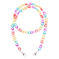 Kids Acrylic Rainbow Colorful Star Heart Beaded Chain Face Mask Holder Lanyard Eyeglass Anti-Lost Strap Necklace String