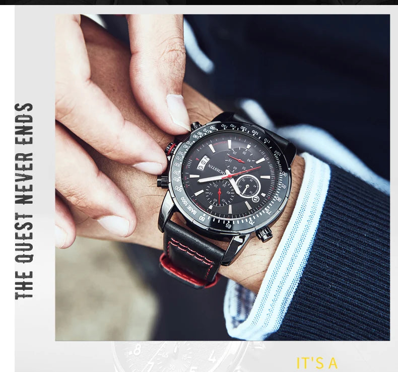 2025 New OCHSTIN Mens Pilot Watch Military Wristwatches For Men  Sports Chronograph Waterproof Nylon Leather Quartz Male Clock