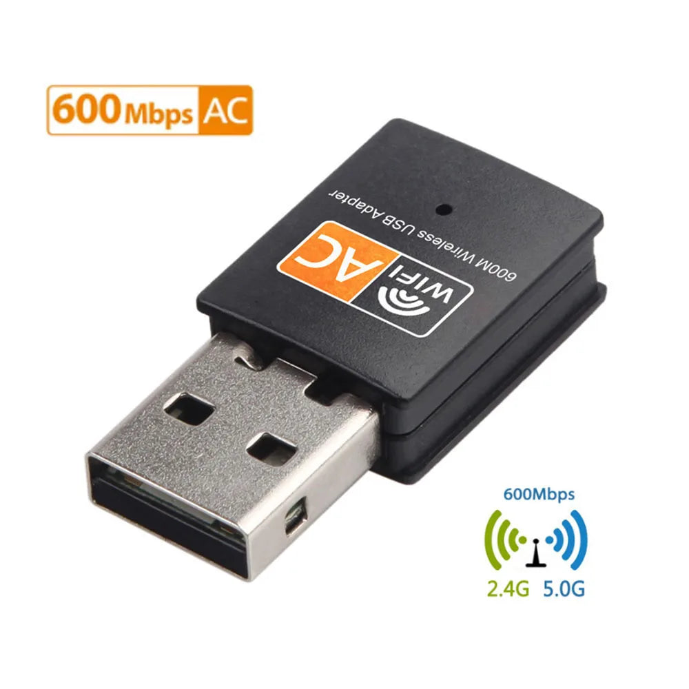 USB WiFi Adapter 600Mbps 2.4G 5G WiFi Antenna Dual Band 802.11b/n/g/ac Mini Wireless Computer Network Card Receiver