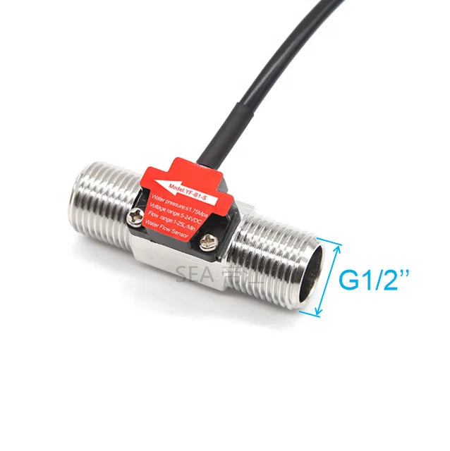 SEA DIJIANG B1-S G1/2" Hall Effect Liquid Water Flow Sensor Switch Flowmeter Counter Meter DC24V 1-25lpm for Chilling Machines