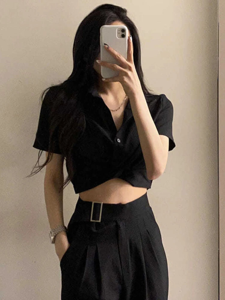 Blouses Women Turn-down Collar Casual Tender Ladies Female Elegant Girls Student Streetwear Fashion Ulzzang Stylish Blusas Top