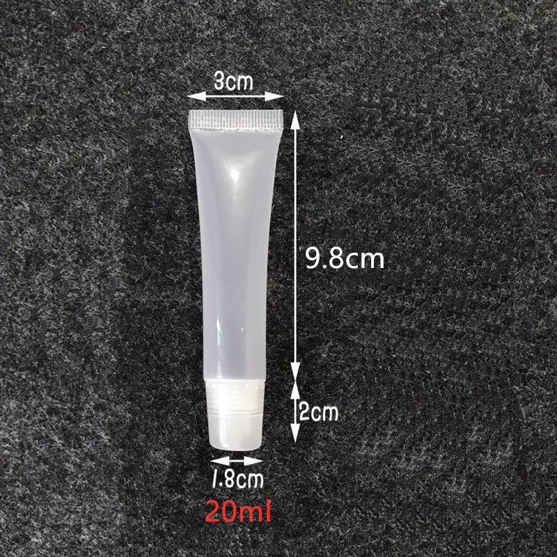 30/50PCS 10ml 15ml 20ml Empty Lipstick Tube,Lip Balm Soft Hose,Makeup Squeeze Sub-bottling,Clear Lip Gloss Container F606