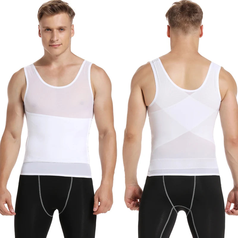 Mens Body Shaper Compression Shirts Abdomen Shapewear Tummy Slimming Sheath Gynecomastia Shapers Corset Waist Trainer Fajas Tops