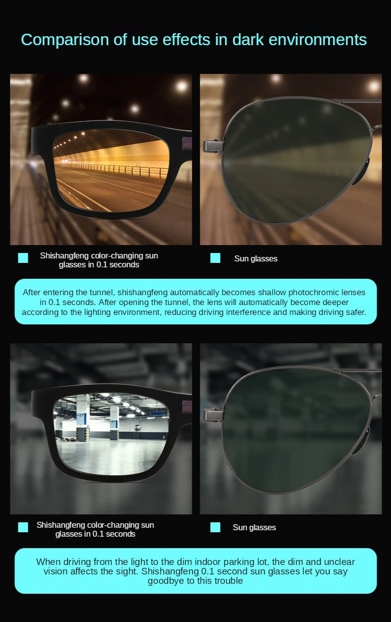 ZHIYI Smart Chameleon Driving Glasses LCD Computer Chip 0.1 Second Photochromic Polarized Sunglasses Wholesale Eye Protection