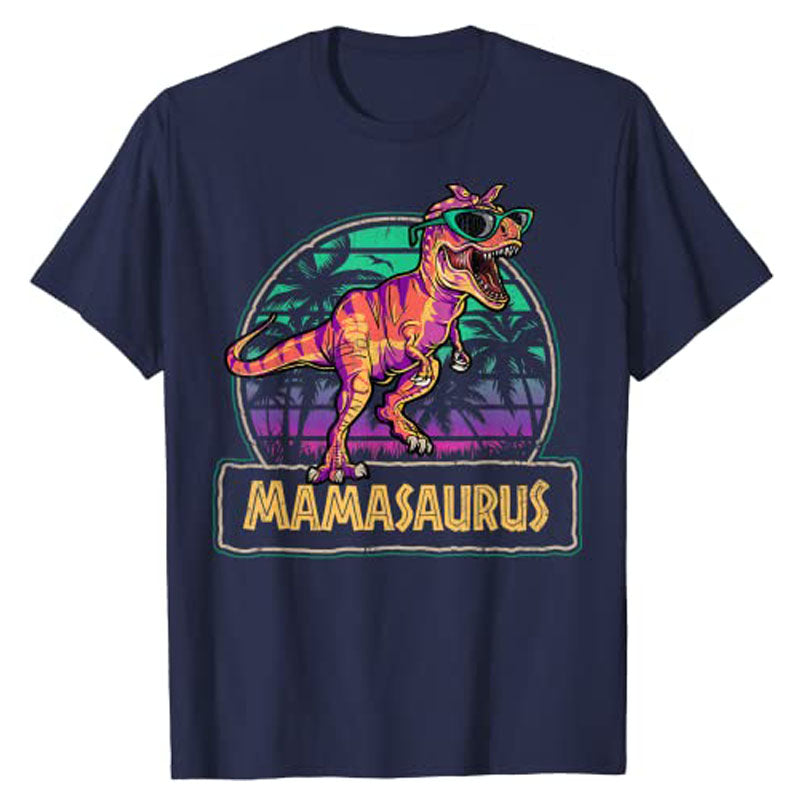 Mamasaurus T Rex Dinosaur Mama Saurus Family Matching Women Cute T-Shirt Graphic Tee Shirts