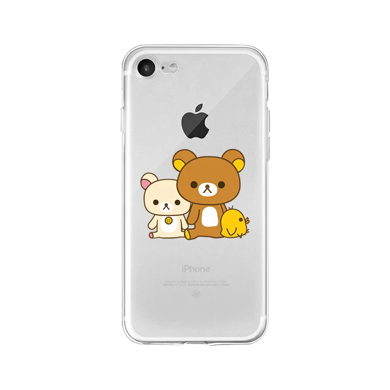 Yinuoda Rilakkuma Customer High Quality Phone Case for iPhone 5 5Sx 6 7 7plus 8 8Plus X XS MAX XR 11 pro max