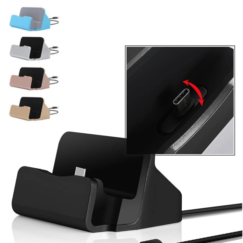 2-in-1 USB Cable Data Phone Charger Dock Stand Station Charging For Samsung Galaxy S10 S9 S8 Plus Note 10 Docking Desktop Cradle