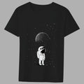 Fashion T-shirt Men's Classic Little Astronaut Printed Pattern Series All-match Casual O-neck Commuter Comfortable Top T-shirt