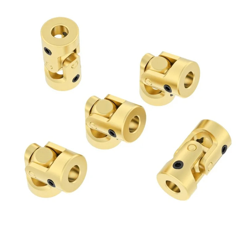 GKTOOLS Mini Coupling Brass Universal Joint 3mmx3mm Diameter 7mm Length 13mm Model Ship Coupler Gimbal
