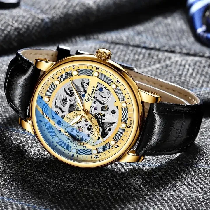 CHENXI Luxury Man Watch 8843 Automatic Mechanical Watches Mens Business Waterproof Skeleton Wristwatches Men Steel Bracelet