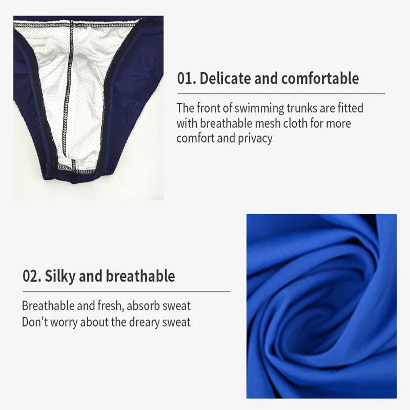 BOYTHO Men's Sports Swimming Briefs, Quick-drying, Spliced, Fashionable And sexy Briefs