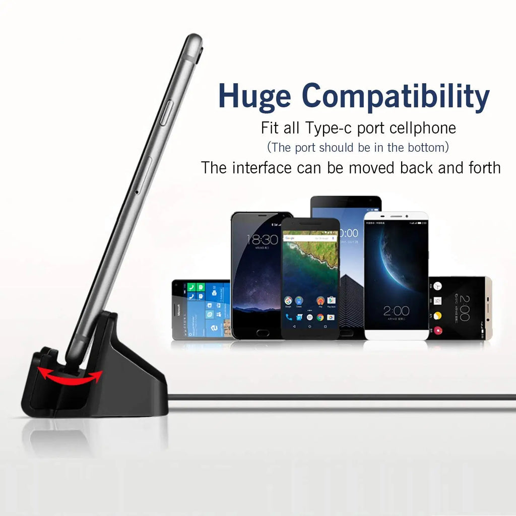 2-in-1 USB Cable Data Phone Charger Dock Stand Station Charging For Samsung Galaxy S10 S9 S8 Plus Note 10 Docking Desktop Cradle