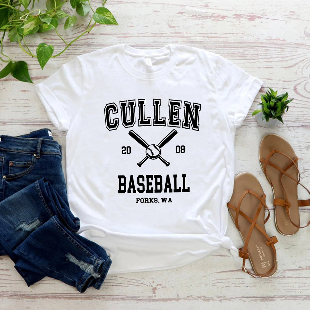 Twilight T Shirt Forks T-shirt Cullen Baseball Shirt Unisex Women Men Tshirts Graphic Tee Streetwear Women Top Crewneck Tshirts