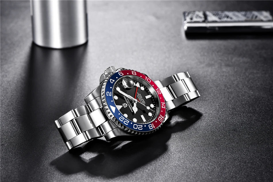 PAGANI DESIGN Top Brand Sapphire Glass Mechanical Watch reloj hombre Luxury Men  Automatic Wristwatch Stainless Steel GMT Watch