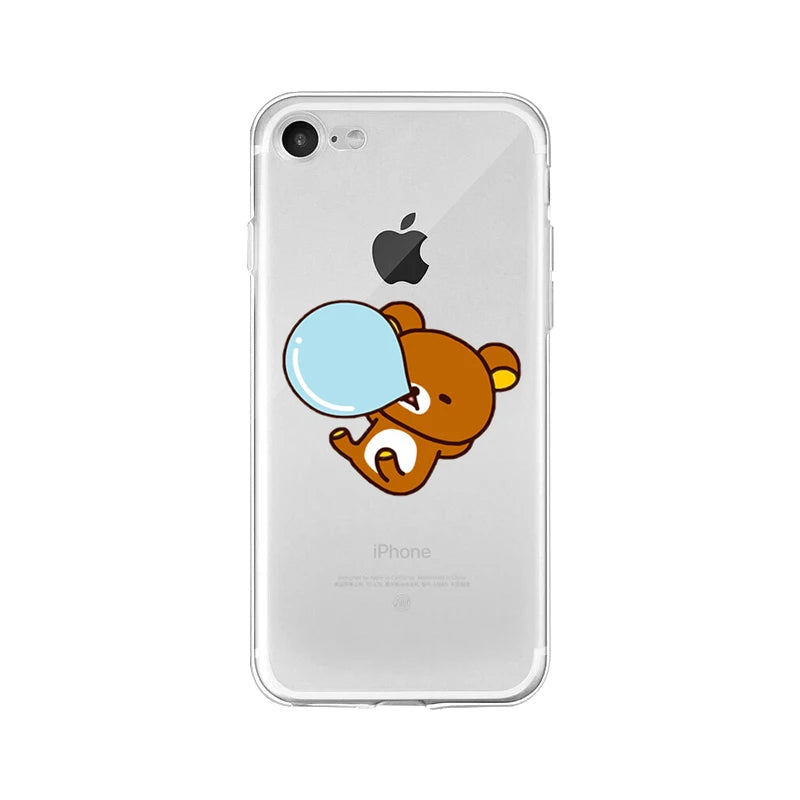 Yinuoda Rilakkuma Customer High Quality Phone Case for iPhone 5 5Sx 6 7 7plus 8 8Plus X XS MAX XR 11 pro max