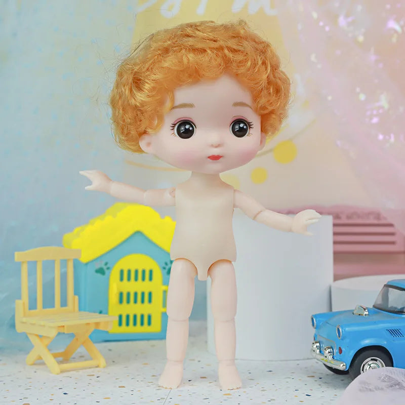 New 16cm Cute Doll Set 1/8 Bjd Baby Girls/boy Doll with Clothes Suit Girls Play House Diy Dress Up Toys Accessories Gifts