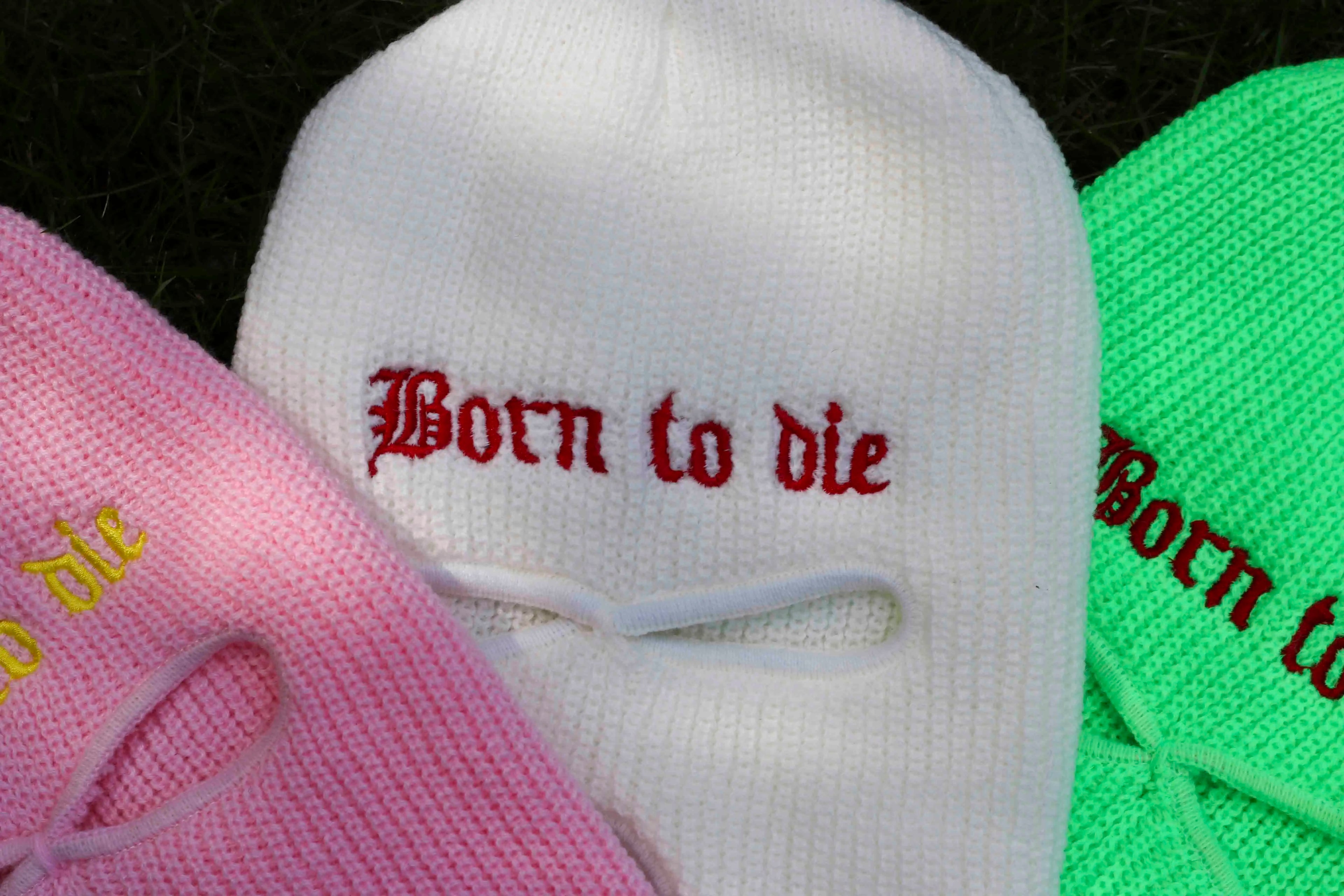 Embroidery Balaclava 3 Hole Full Face Mask Army Tactical Mask Ski Winter Hat Halloween Party Balaclava Cycling Hedging Cap