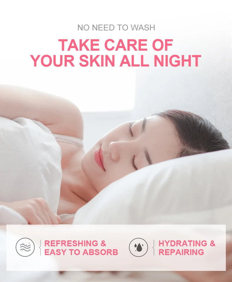 50pcs LAIKOU Sakura Moisturizing Sleeping Face Mask Night Repairing Facial Cream Packs Nourishing Hydrating Smooth Mask for Face