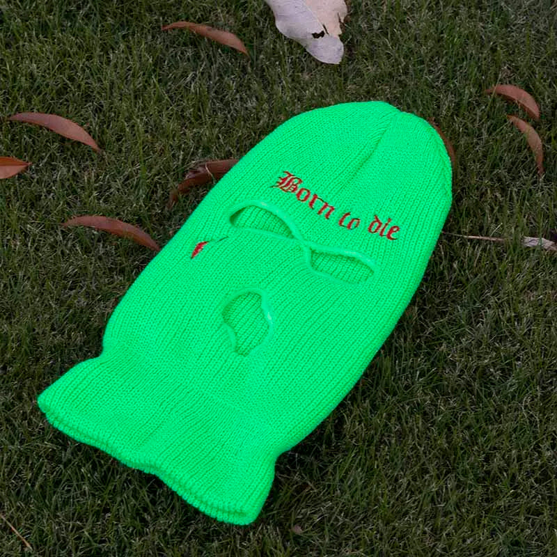 Embroidery Balaclava 3 Hole Full Face Mask Army Tactical Mask Ski Winter Hat Halloween Party Balaclava Cycling Hedging Cap