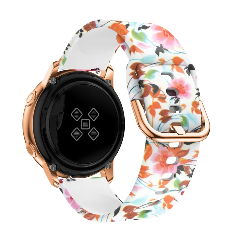 Women Printed Band for Samsung Galaxy watch 6/5/4/6 classic Silicone Sport 22/20mm Bracelet Huawei/amazfit GTR-GTS-4-3-2e strap