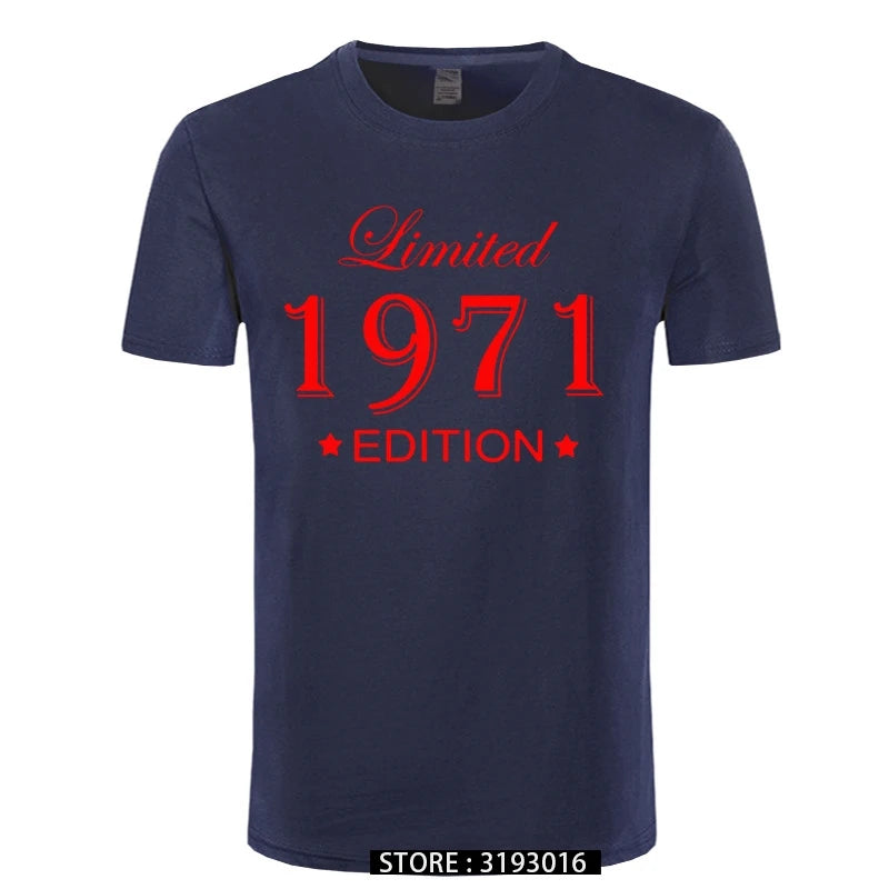 Man Made in 1971 T-shirt Tops Limited Edition 1971 T Shirts Short Sleeve Funny Birthday Tshirts for Men