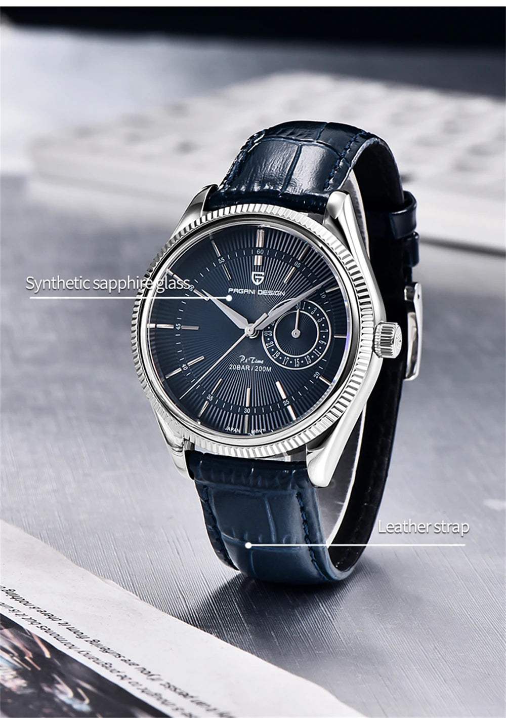 PAGANI DESIGN 2026 Men's Watches Automatic Watch Men Sapphire Quartz Wristwatches Chronograph 10Bar Waterproof Relogio Masculino