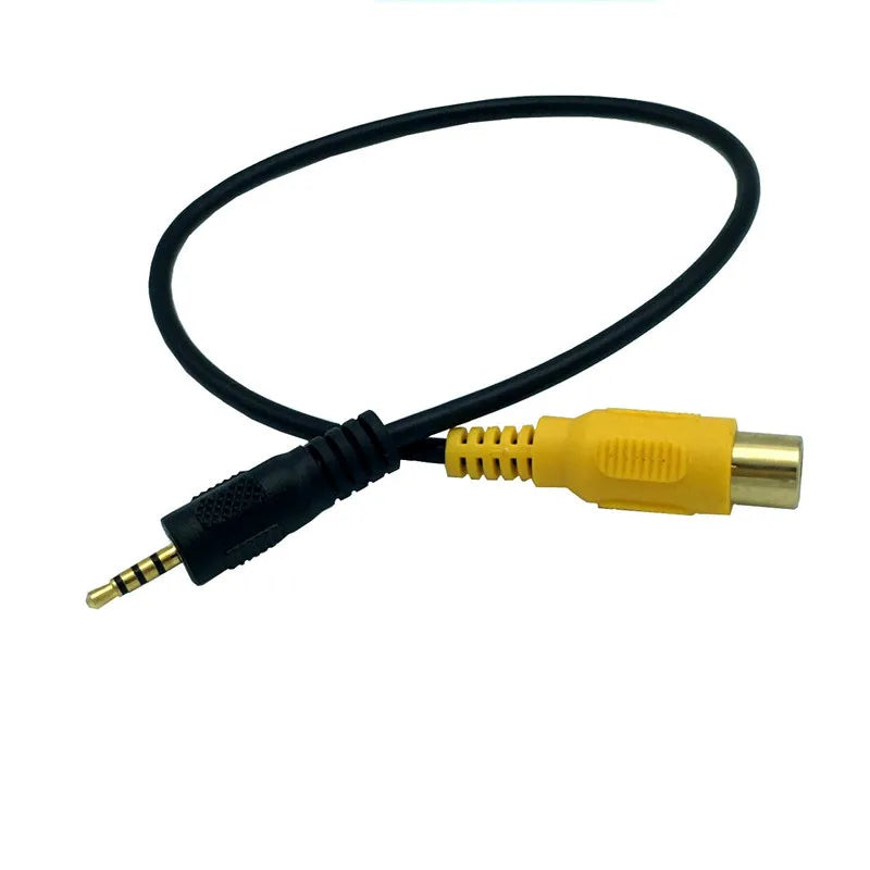 2.5MM Jack Male To RCA Female Adapter Cable Stereo AV Cable For GPS AV-In Converter Black Video