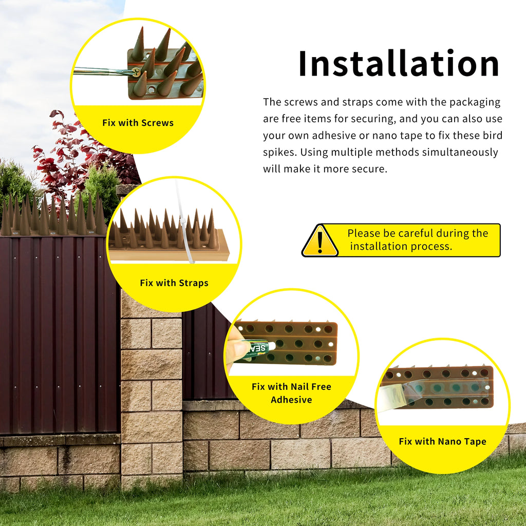 Plastic Bird Spikes for Pest Control 12 Pack 20 Pack Bird Deterrent Spikes Safe  Effective Anti Roosting Spikes