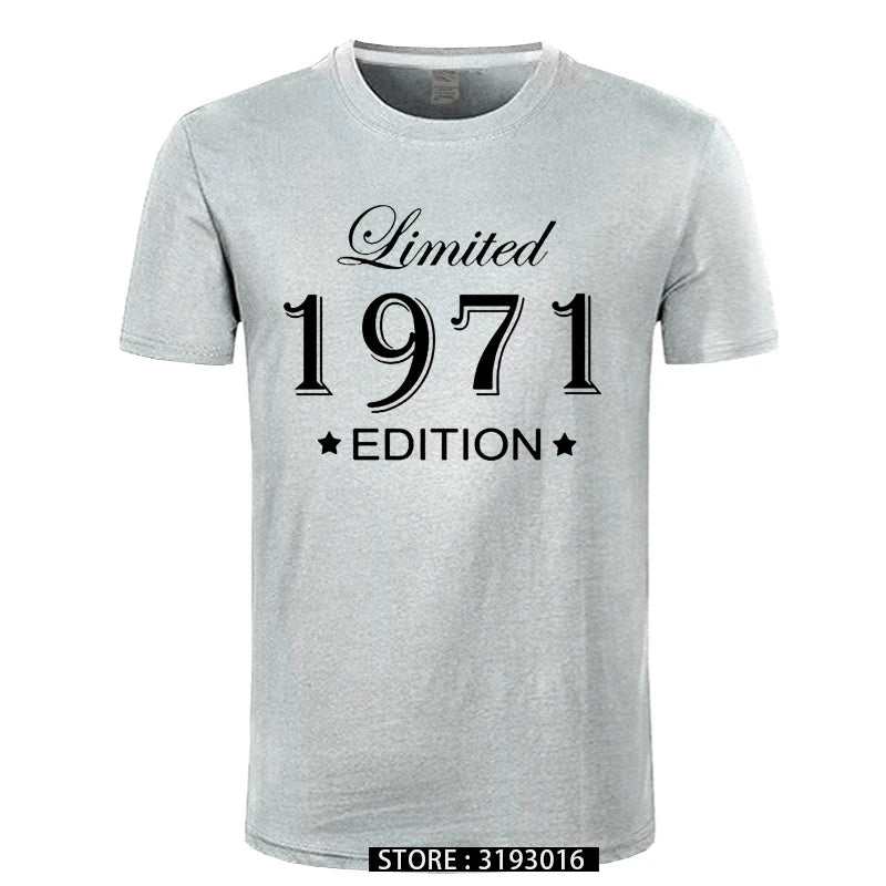 Man Made in 1971 T-shirt Tops Limited Edition 1971 T Shirts Short Sleeve Funny Birthday Tshirts for Men