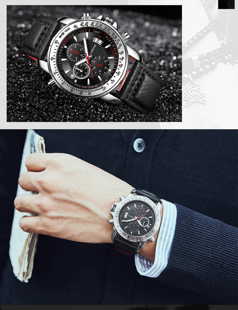 2025 New OCHSTIN Mens Pilot Watch Military Wristwatches For Men  Sports Chronograph Waterproof Nylon Leather Quartz Male Clock