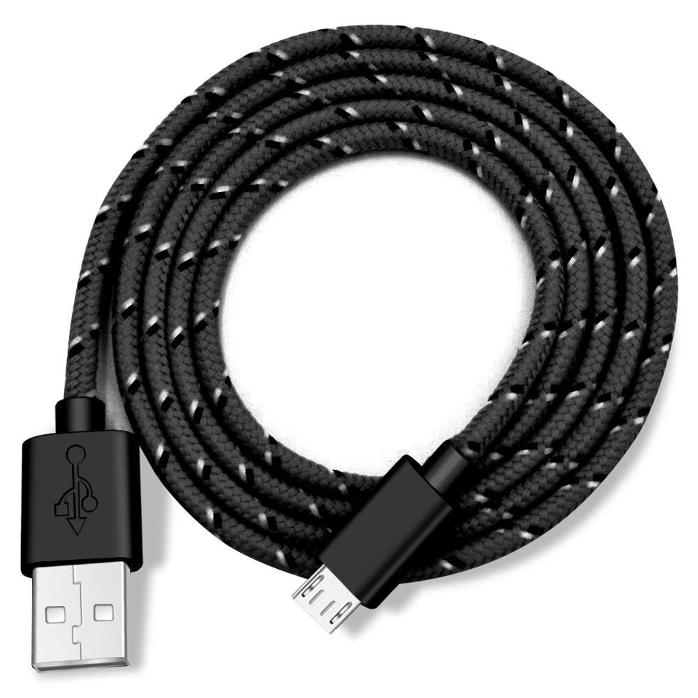 Micro USB Cable 1m Data Sync USB Charger Cable For Xiaomi Samsung Huawei Android Phone Nylon Braided Charging Microusb Cables