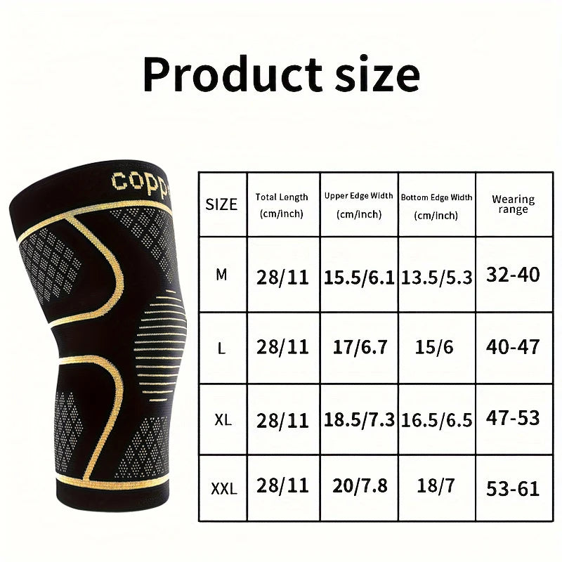 1 Pair Copper Knee Pads Ultimate Shock-Absorbing Gear for Men & Women Superior Knee Support for Sports Yoga Fitness Basketball