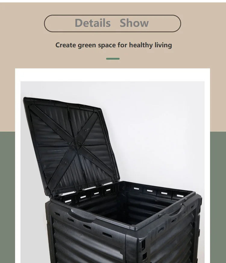 300L Compost Bin Garden Courtyard Compost box Leaves Organic Fertilizer Fermentation Tank Kitchen Garbage Environmental Protect