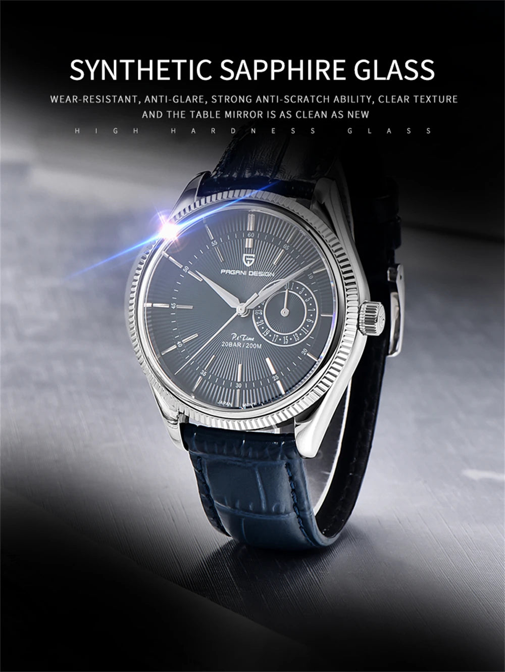 PAGANI DESIGN 2026 Men's Watches Automatic Watch Men Sapphire Quartz Wristwatches Chronograph 10Bar Waterproof Relogio Masculino
