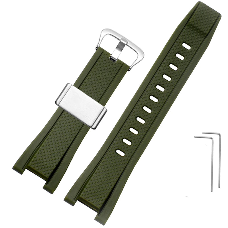 Soft Rubber Watchband Replacement for Casio G SHOCK GST-B100/S300/410/210/W110/W100/S110/S100 Silicone Band Men Strap 26*14mm