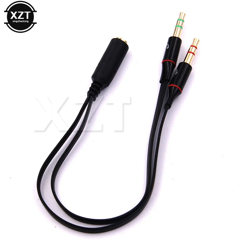 3.5mm Headphone extension Cable Female to Dual Male Jack adapter mic Earphone Audio Splitter Connector Cord for phone Computer