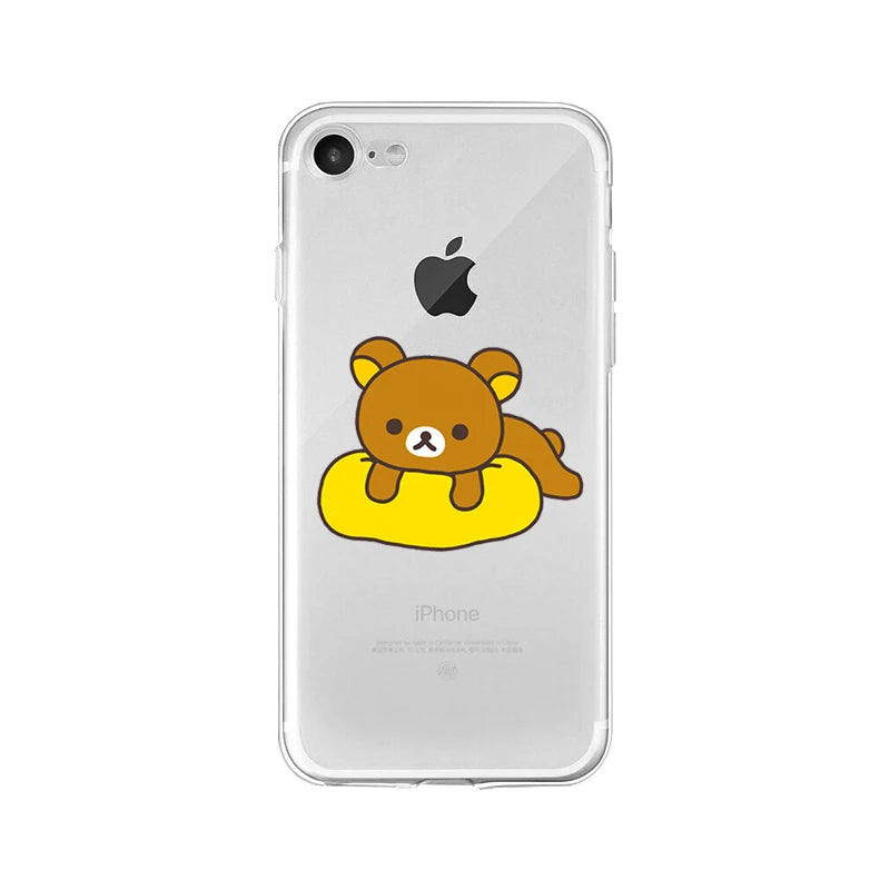 Yinuoda Rilakkuma Customer High Quality Phone Case for iPhone 5 5Sx 6 7 7plus 8 8Plus X XS MAX XR 11 pro max