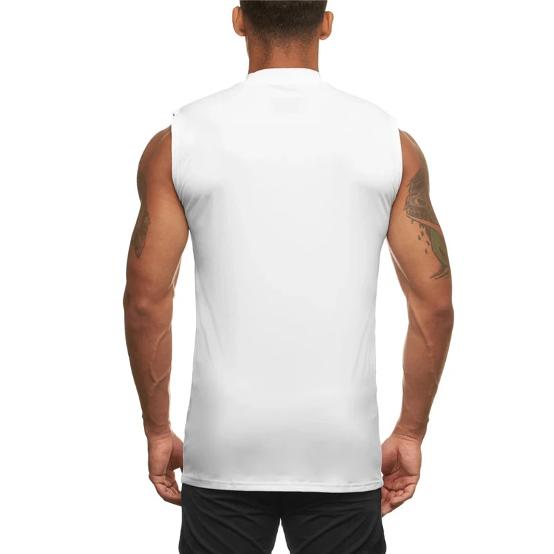 Compression Shirt Fitness Tank Top Men Gym Sleeveless Vest Bodybuilding Tight Sports Clothing Mens Muscle Workout Singlets