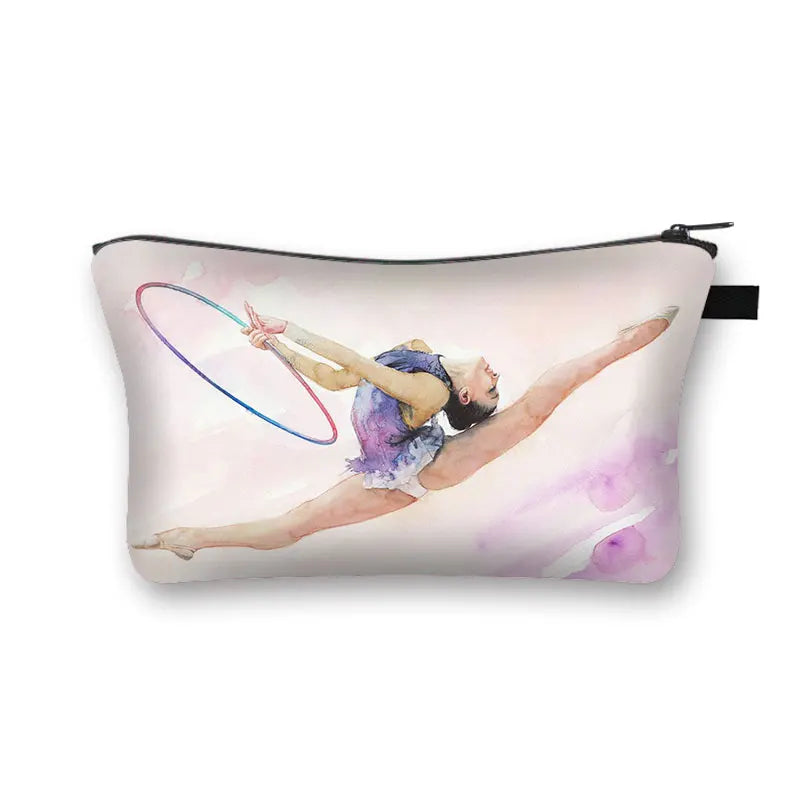 Rhythmic Gymnastics Cosmetic Bag Women Makeup Bags Ballet Dancer Girls Lipstick Cosmetic Holder Beauty Organizer Box For Travel