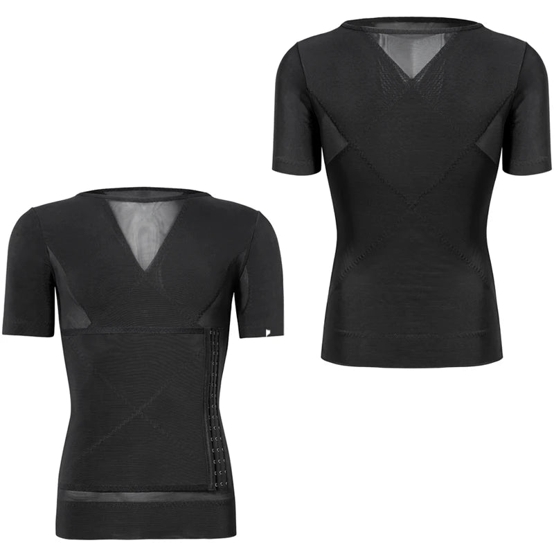Mens Body Shaper Compression Shirts Abdomen Shapewear Tummy Slimming Sheath Gynecomastia Shapers Corset Waist Trainer Fajas Tops