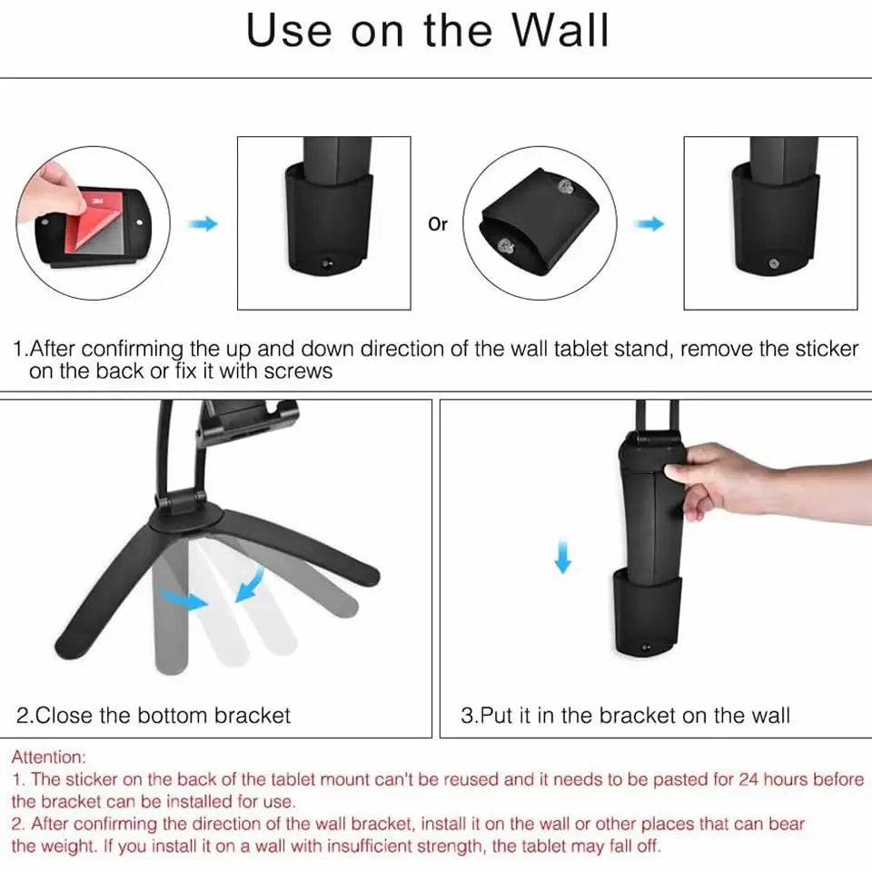 OUTMIX Aluminum Kitchen Tablet Stand Phone Holder Flodable Adjustable 5-13 inches Tablet Phone Desktop Mount for iPad Pro 12.9