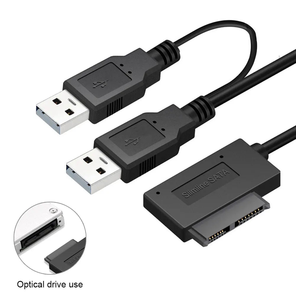 USB3.0 to Mini Sata II 7+6 13Pin Adapter SATA Converter Cable for Laptop CD/DVD ROM Slimline Drive USB 3.0 SATA Hard Drive Cable
