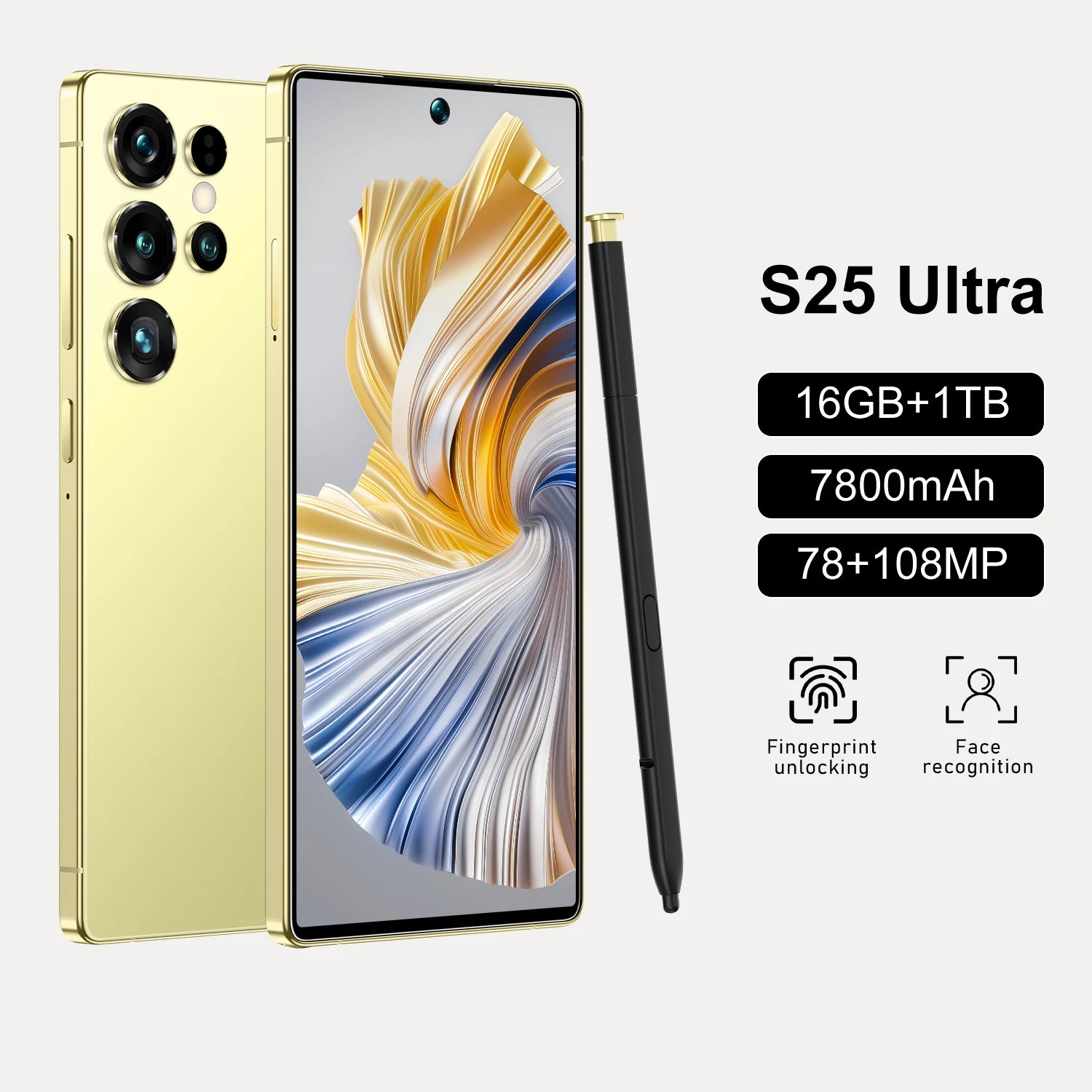 Hot Selling S25 U+L TRA Unlocked Game Cellphones 16GB+1TB Original Telephone Smartphone